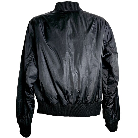 Pacsun Bomber Jacket Satin Mens Size M Full Zip Elastic Waist Lined Black VGC! - Picture 3 of 11